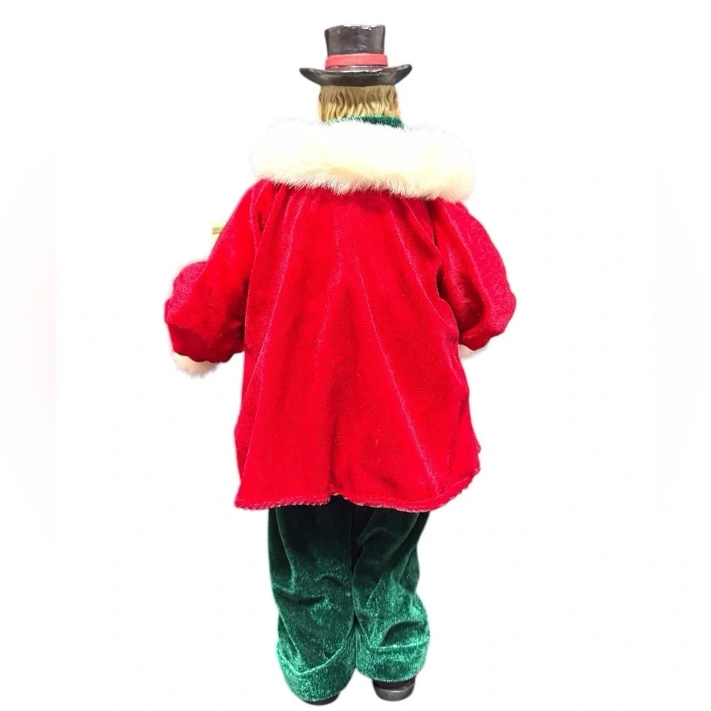 RARE Vintage Festive Holiday Caroler Figurines Man & Woman in Red/Green EUC